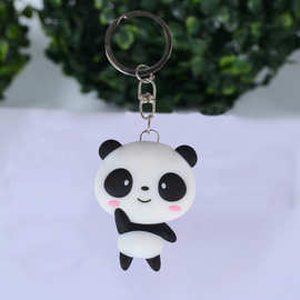 情侣3d熊猫包包挂件创意中国风旅游年终礼品 pvc软橡胶钥匙扣