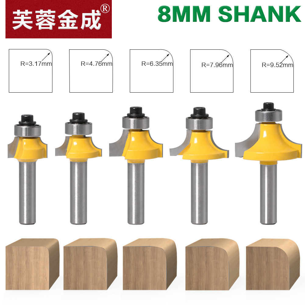 Cuchillo de ángulo redondo de 5 piezas de 8 mango cortador de fresado en ángulo R invertido cuchillo de ángulo redondo de uso común cuchillo de ángulo redondo de aleación de alta calidad cuchillo de corte de borde