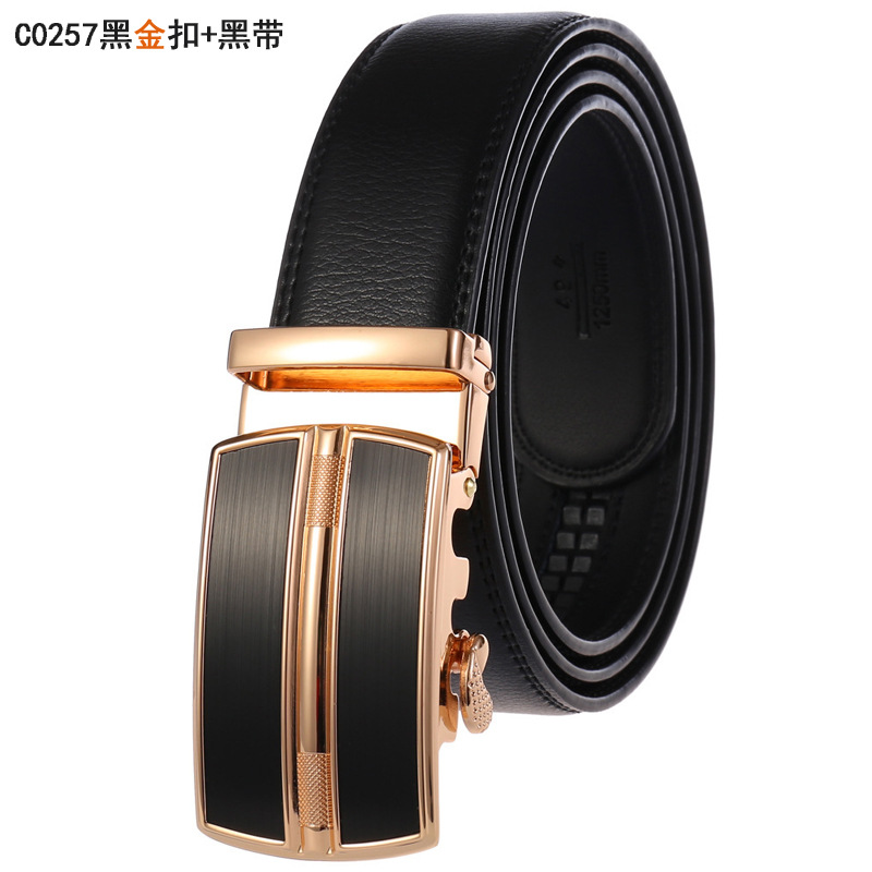 C0257 black gold buckle+black belt
