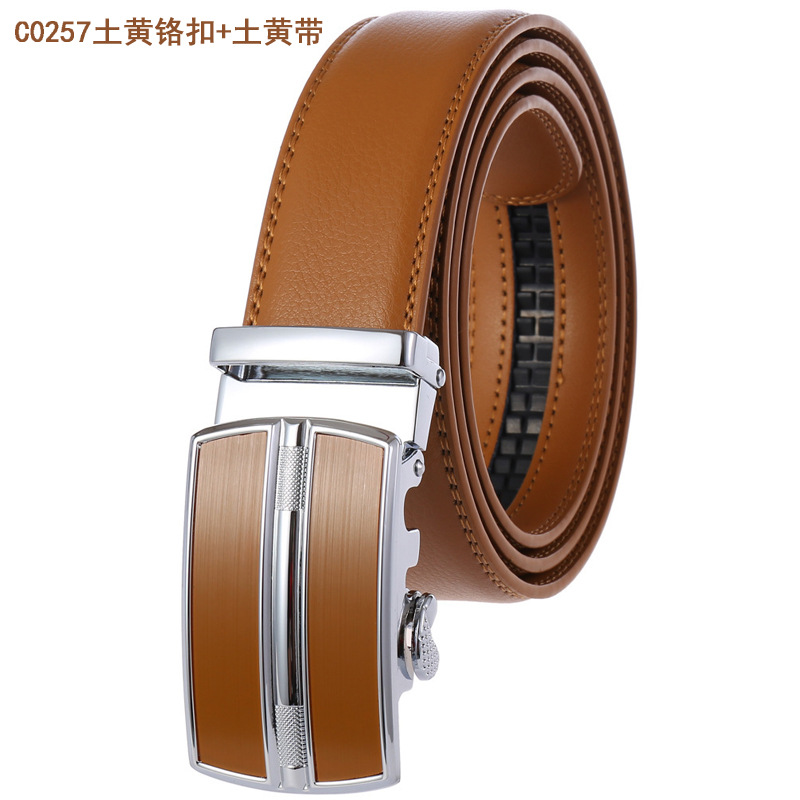 C0257 Earth yellow chromium buckle+earth yellow belt