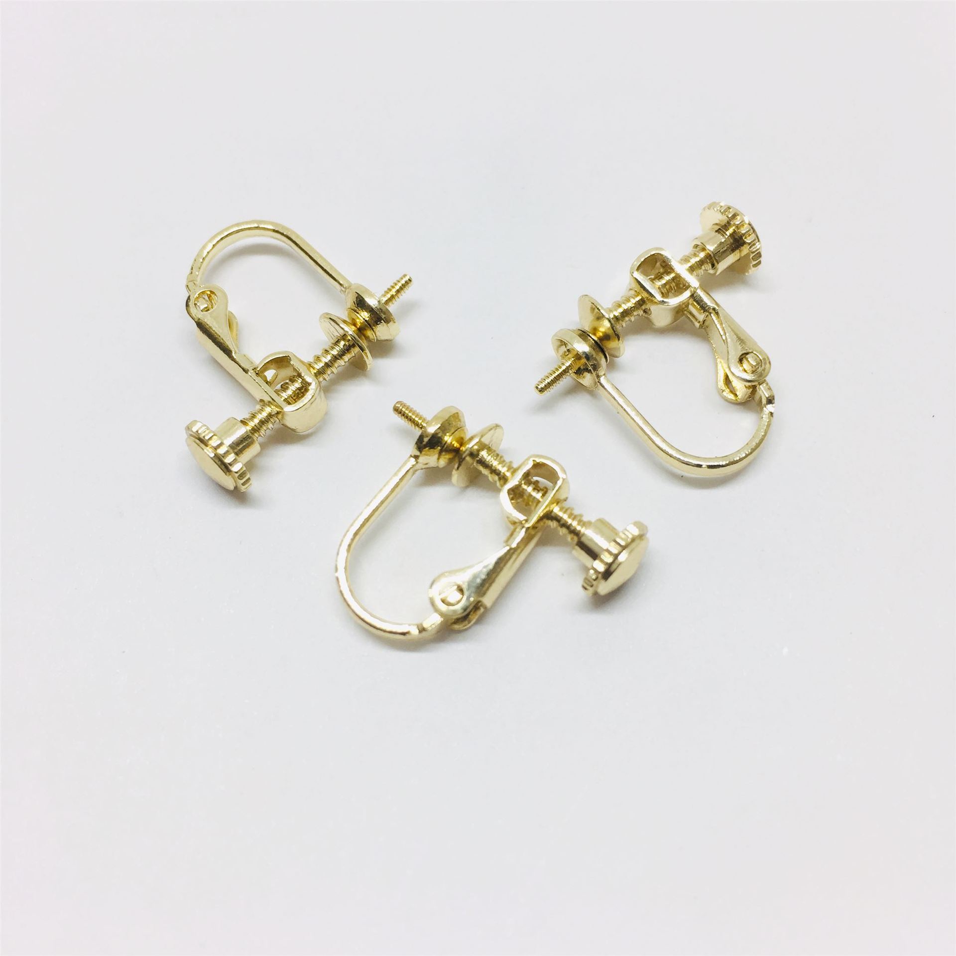Color-Preserving 14K Gold-Plated Ear Clips, Non-Pierced Earrings, Jewelry Accessories, DIY Screw Tray Materials, Versatile and Fashionable for Commuting