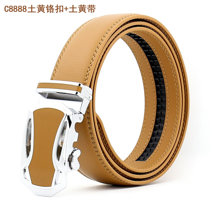 C8888 Earth yellow chromium buckle+earth yellow belt