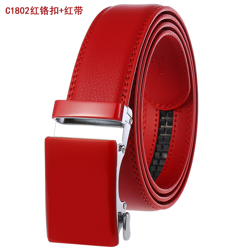 C1802 red chromium buckle+red belt