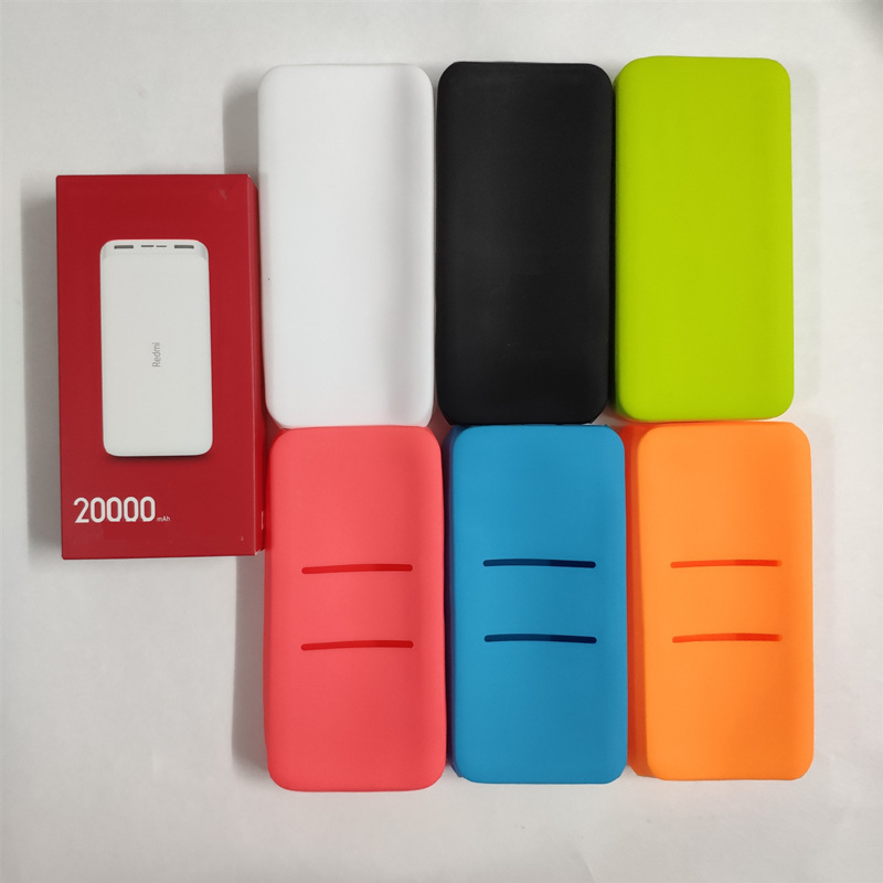 Aplicable a Xiaomi Redmi rojo mi 10000 fuente de alimentación funda de silicona 20000mAh caja de protección de energía móvil color