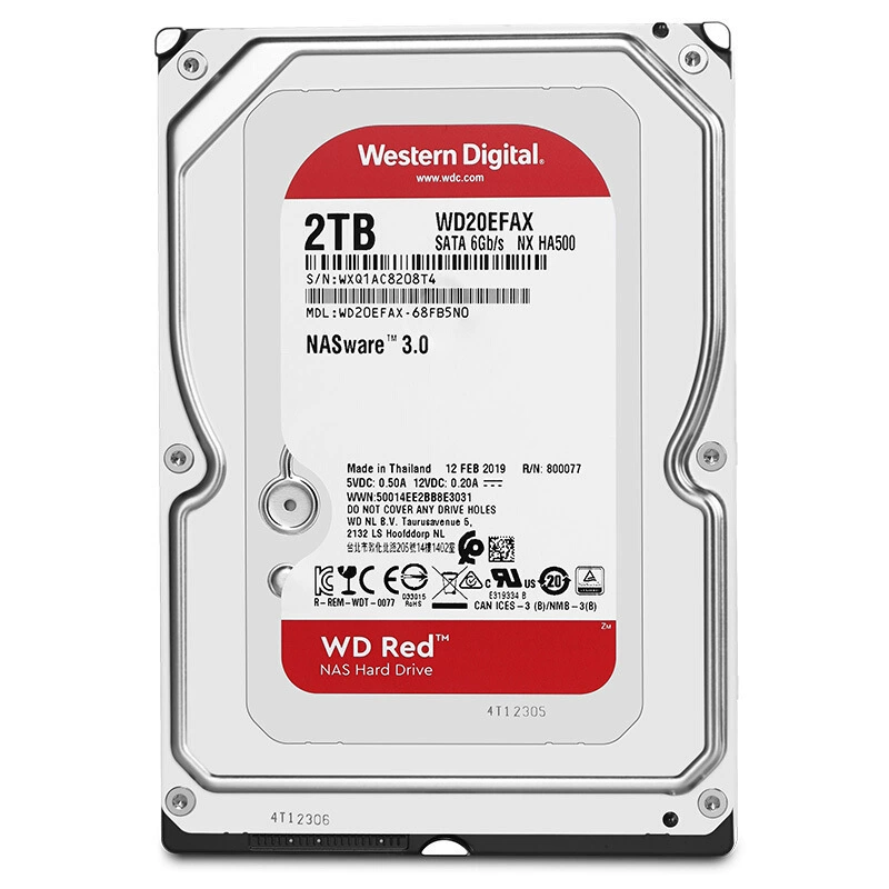 Красный диск 2ТБ SATA6GB/S 256М сетевое хранилище (NAS) жесткий диск (WD20EFAX)