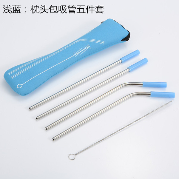 Stainless steel straws manufacturer milk tea coffee metal straw set…
