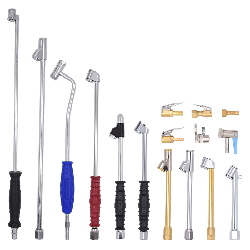 Boquilla para inflar neumáticos, boquilla para inflar coches, cabezal inflador para bomba de aire de bicicleta y motocicleta, varilla rápida, manómetro de aire para coche