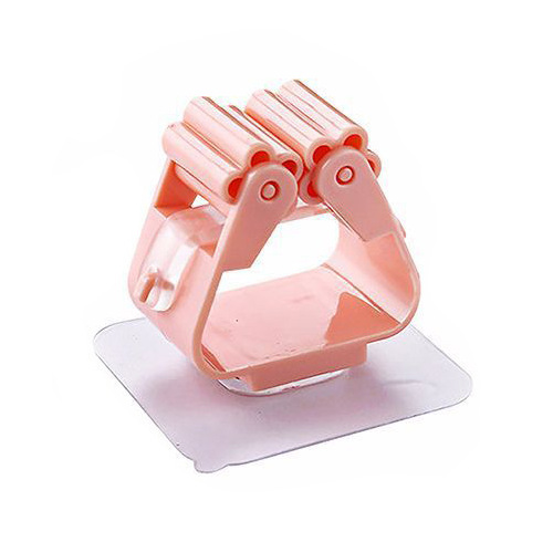 Hogar multi-funcional Punch-free clip de fregona gancho de almacenamiento puerta trasera escoba rack colgante de pared clip de fregona sin costuras al por mayor