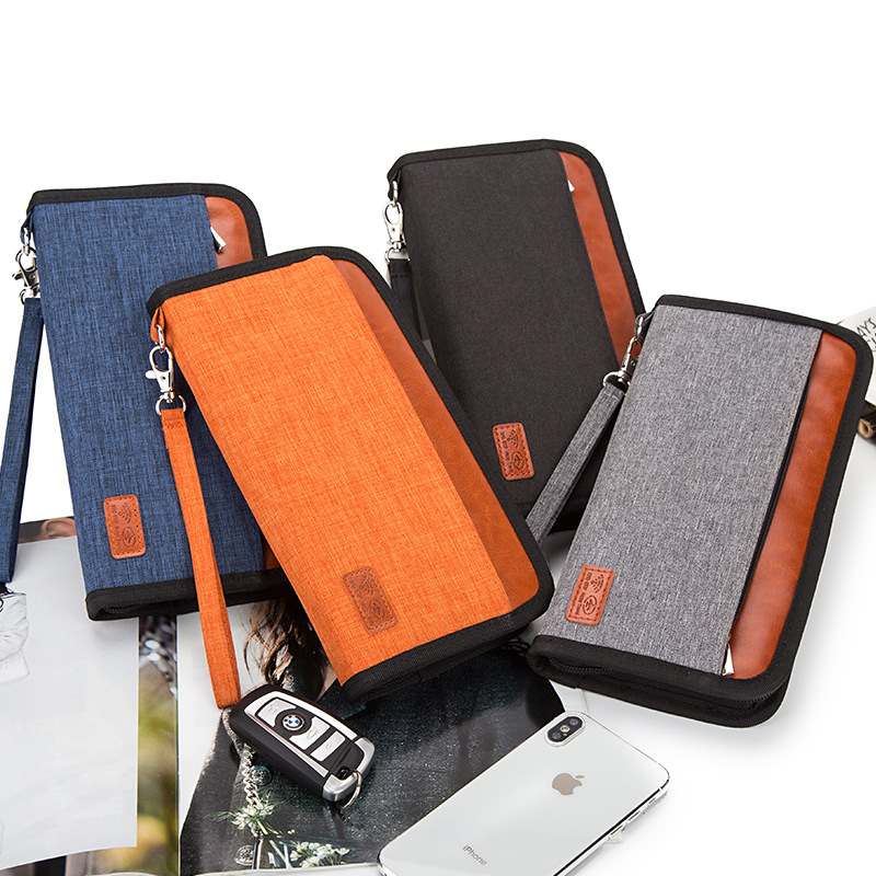 Multifunctional R F I D Anti-theft Passport Bag, Travel Ticket, Change Card Bag, Portable Large-capacity Document Storage Bag