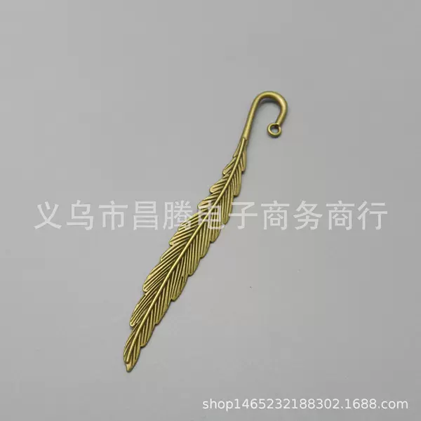 Color-preserving hair branch size 115 * 14MM retro long feather bookmark hairpin accessories metal bookmark diy jewelry
