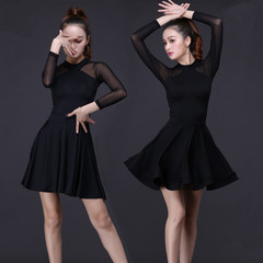 2018 Spring New Latin Dance Costume Adult Female Dance Dress Performance Show Practice Dance Skirt Fishbone Dress