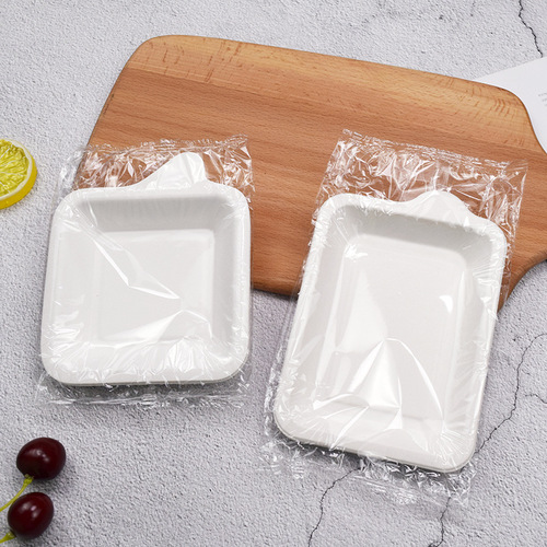 Edible sugarcane pulp biodegradable square disposable birthday cake plate wholesale tray 21 guest same bottom tray