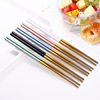 Square chopsticks stainless steel, spray paint, non-slip tableware