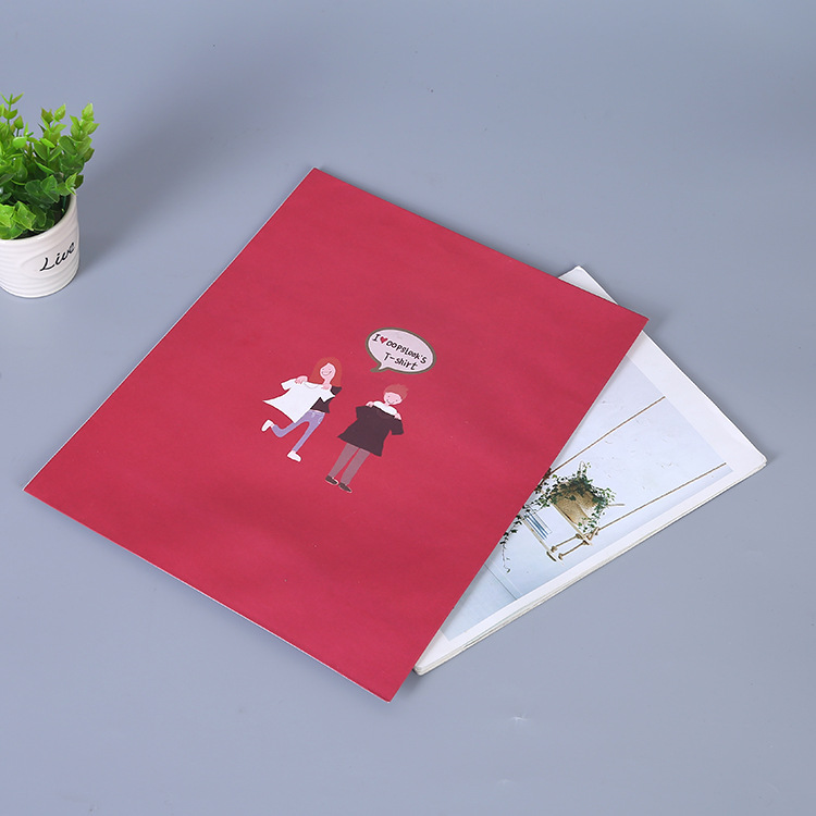 电商快递T恤纸袋 A4尺寸牛皮纸T恤包装袋 夏季T恤包装袋