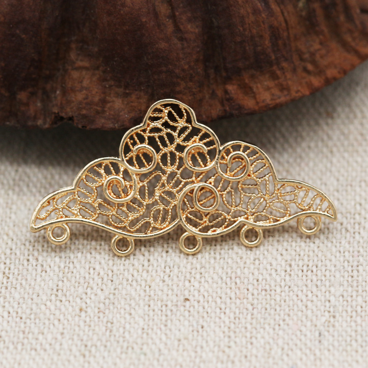 New diy accessories pure copper hollow connector antique hairpin material bridal headdress diy accessories