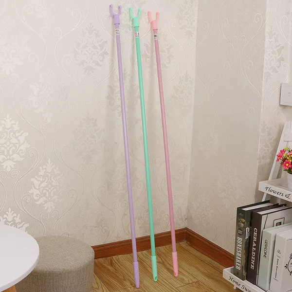 Plastic Clothes Drying Fork Household Long Handle Clothes Hanging Clothes Supporting Rod Balcony Thickened Clothes Drying Rod Portable Clothes Taking Rod for Student Dormitory