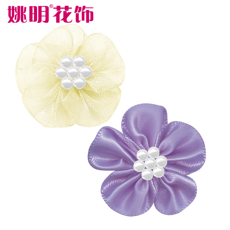 Yao Ming cinta de poliéster DIY pequeña flor ropa interior decoración hecha a mano cinta flor horquilla Decoración Accesorios