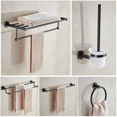 全銅毛巾架浴室掛件套裝衛生間置物架衛浴五金浴巾架壁掛廠家