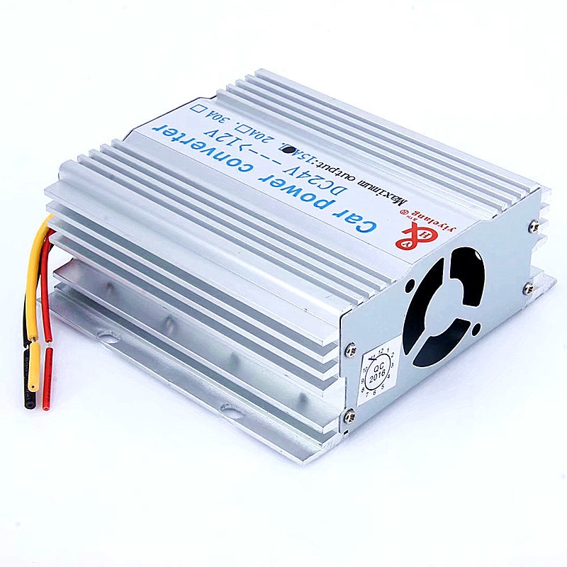 厂家直销15A大功率24V转12V汽车电源降压器车载转换器 24伏降12伏