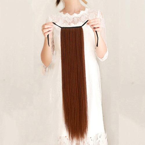 32-inch long straight hair foreign trade high temperature wig ponytail hair extensions for women with long hair straps ponytail braid wig pieces