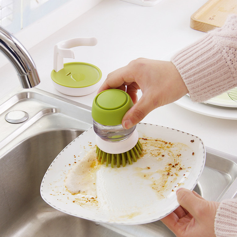 Kitchen automatic liquid washing pot brush stove cleaning brush automatic liquid adding brush pot artifact liquid pressure small brush