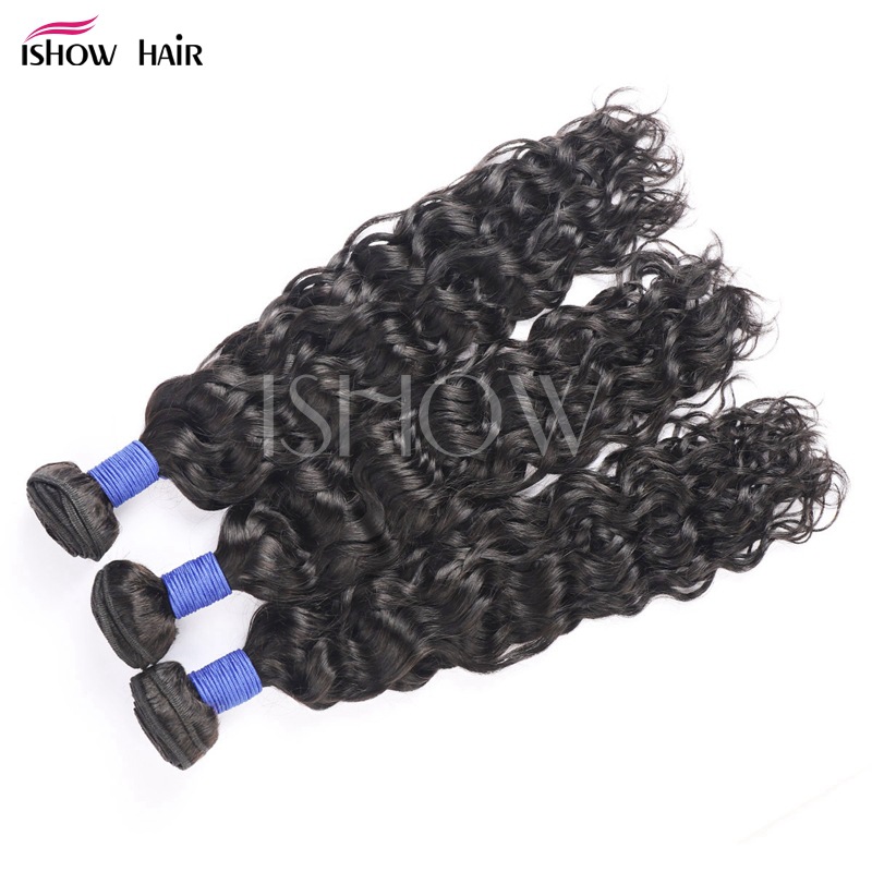 European and American Cross-Border Human Wig Water Wave Human Hair Curtain Smooth Hair Natural Color Human Hair Hair Bundle