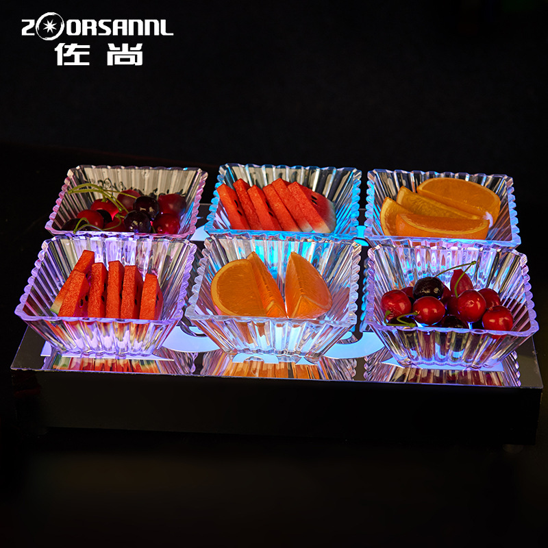 Plato para aperitivos de bar KTV, plato para frutas, plato para postres, plato para frutos secos, plato creativo luminoso para aperitivos, bandeja para frutas y verduras