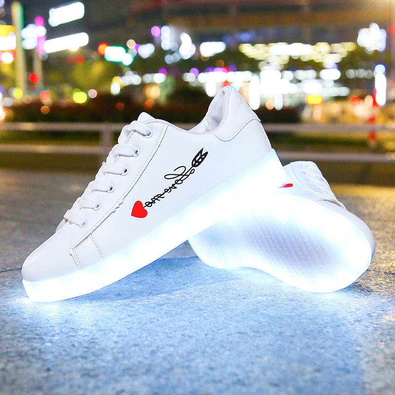 Factory Direct Sales New Led Luminous Shoes Luminous Ghost Step Shoes USB Charging Light Shoes Casual Sports Sneakers Export