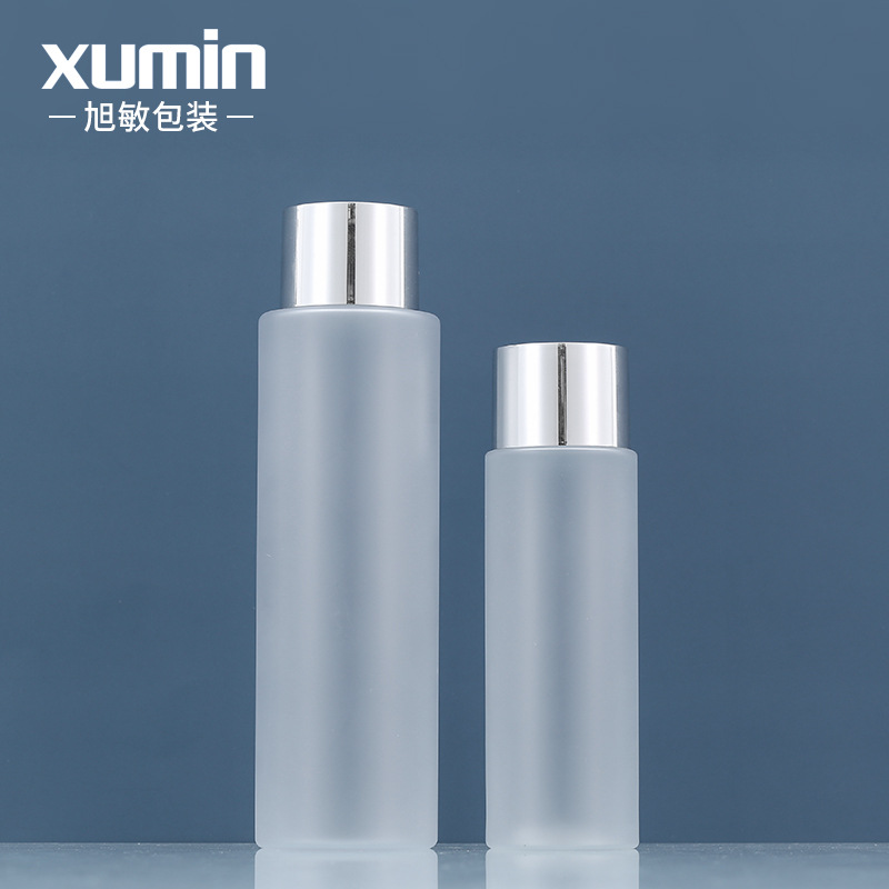 旭敏批发100ml200ml纯露瓶 现货亮银盖组合内塞爽肤水瓶PET塑料瓶
