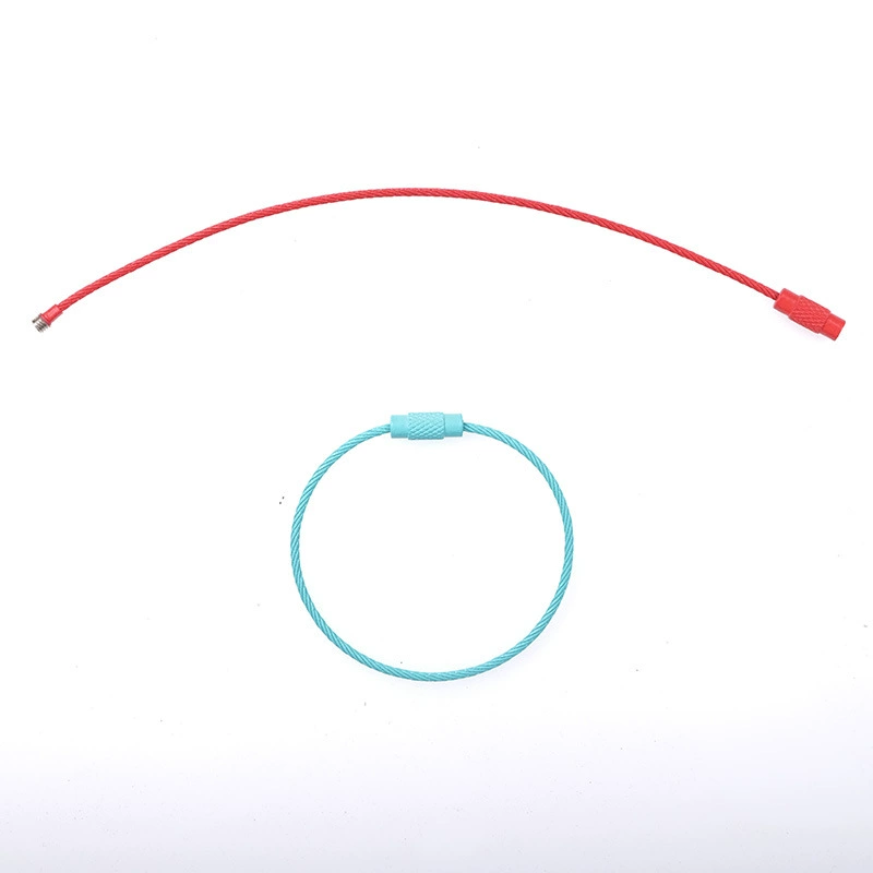 Steel Wire Key Ring Cable, Stainless Steel Keychain Loop, Multi-Color DIY Accessory
