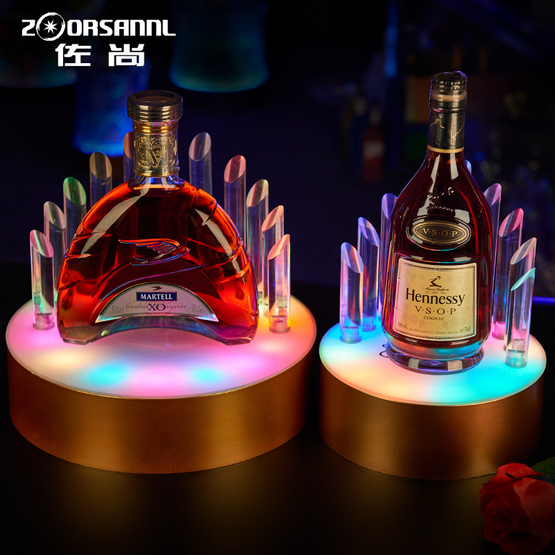 Zuoshang luminoso asiento del vino champán creativo asiento del vino estante de cóctel vino extranjero Buda mano colorida bandeja de vino logotipo personalizado
