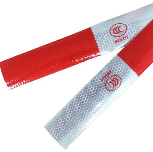 Wholesale truck annual inspection crystal color grid reflective strips car reflective film warning tape red and white reflective stickers