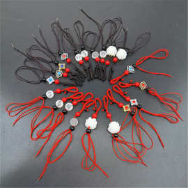 DIY黄铜钥匙扣半成品挂件滴油合金树脂莲花平安吉祥景区地摊货源