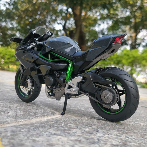 Hua Yi 1 12 Kawasaki H2R Simulation Alloy Sound and Light Motorcycle Ninja Model Children's Toy Display Gift