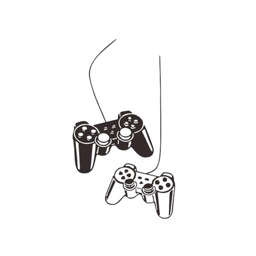 Cross-border new game console handle creative vinyl carved wall stickers living room bedroom decorative painting KS444