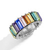 Metal gemstone ring, jewelry, fashionable accessory, European style, wholesale