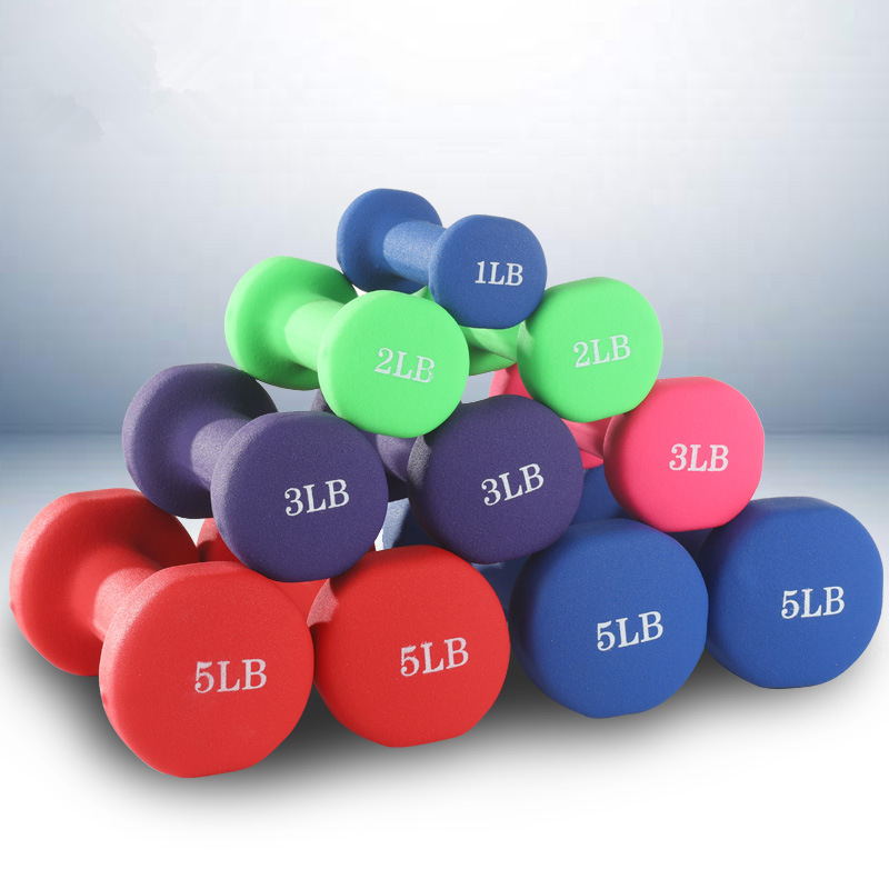 Recubierto de plástico hexagonal mancuerna de las mujeres de los niños pequeño dumbbell rack de fitness equipo hogar 1lb2LBKG fábrica al por mayor