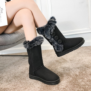 AliExpress Amazon best selling ug snow boots women's barrel 5825 fur ball with g warm women's cotton shoes manufacturers