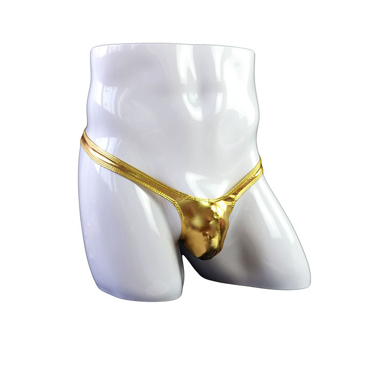 Men's Sexy Underwear Underwear Imitation Leather Patent Leather Thong T-pants Sexy U-convex Low Waist Couples Uniform Temptation