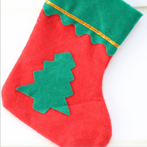 Large Gold Thread Sticker Christmas Socks Non-woven Santa Claus Sock Gift Bag Christmas Decorations Hanging Socks