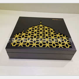 木质喷漆镂空图案木盒 图案镂空工艺木制礼品盒 激光切割图片木盒