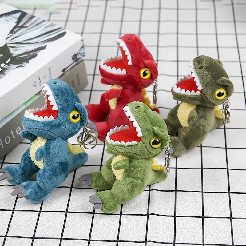 4inch Tyrannosaurus Rex Keychain Doll Dinosaur Pendant Bag Stuffed Toy Company Claw Machine Gift Activity