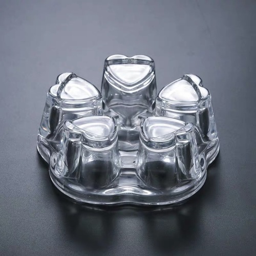 Manufacturer wholesale glass heart-shaped base teapot heating base glass tea warmer tea warmer saucer tea ceremony accessories