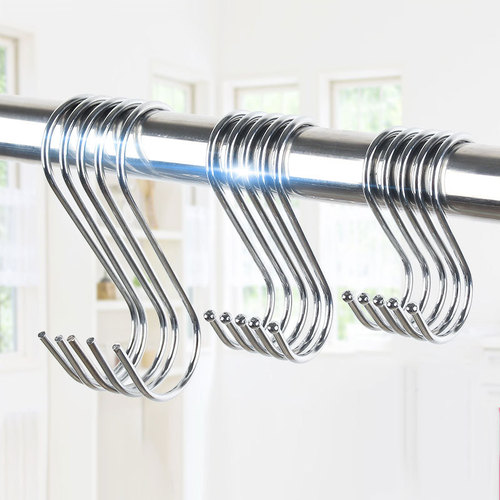 Stainless steel S-shaped hook iron hook kitchen door back hook multi-functional S hook iron hook towel bar cross-border manufacturer wholesale