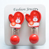 Cartoon children's ear clips, earrings with tassels, decorations for beloved, wholesale, no pierced ears, children's clothing