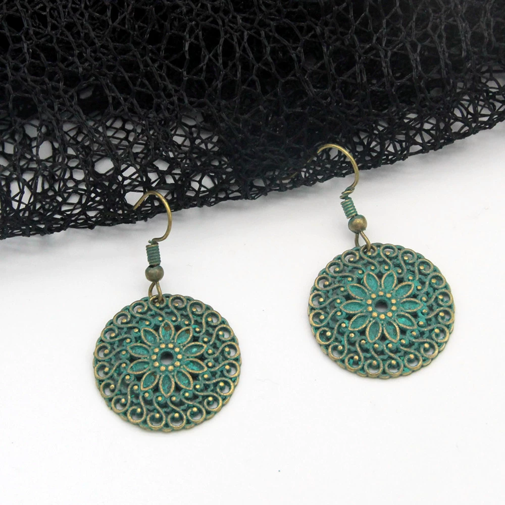 П pendant из бронзового металла с зеленью, серьги, Amazon, для импорта, оптовая