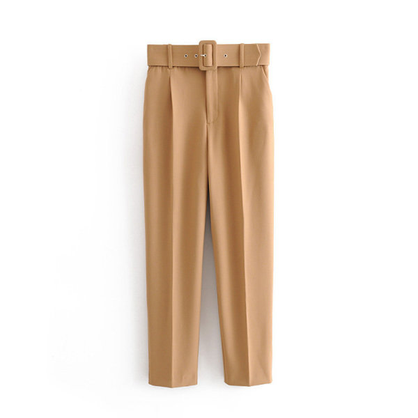 Spring multicoloured solid color trousers