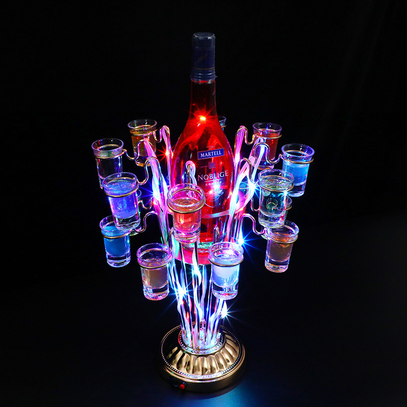Zuoshima cóctel portavasos con asiento de vino luminoso LED bar KTV champán asiento bala Copa vino titular estante del vino