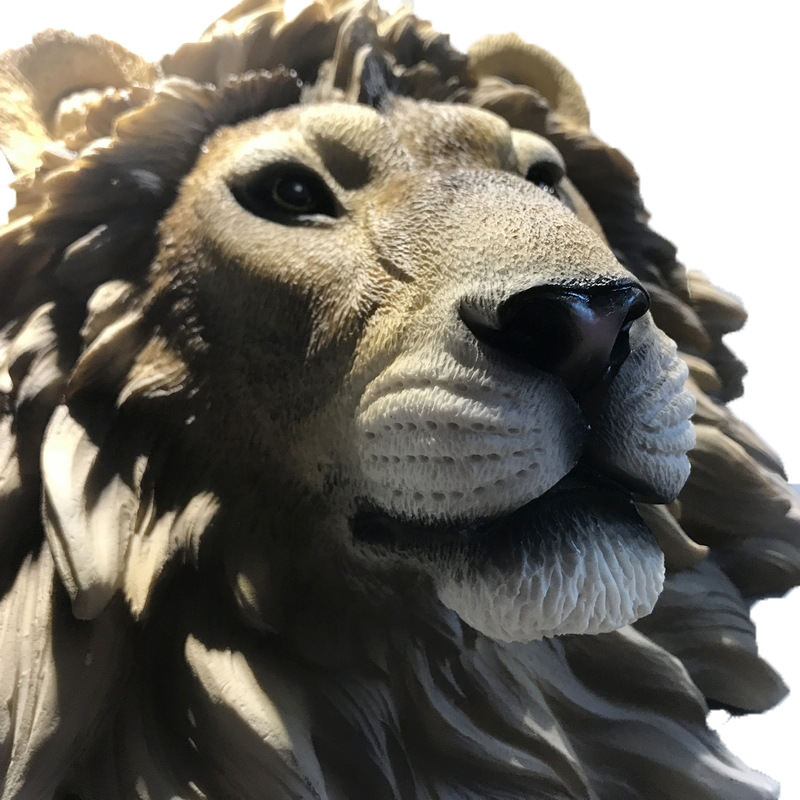Amazon Resin Simulation Three-Dimensional Animal Head Wall Hanging Wolf Head Lion Head Wall Decoration Wall Decoration Bar Pendant
