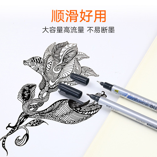 True color double-ended hook pen for painting students to use 303888 signature pen water-based ink pen for smooth writing